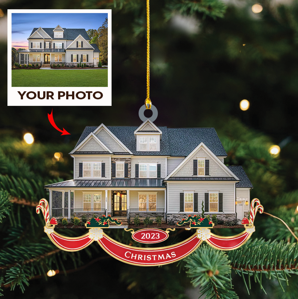 Custom Photo New Home Christmas Photo Ornament | Home 2