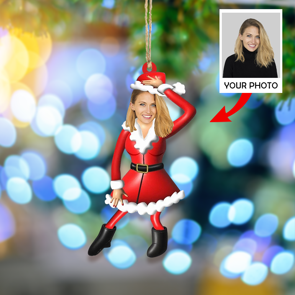 Custom Funny Photo Ornament - Personalized Photo Mica Ornament - Christmas Gift For Friends, Family| Santa