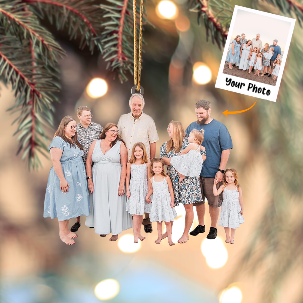 Custom Photo Ornament, Custom Family Ornament, Christmas Ornament Gift, Christmas Gift For Family | Family 9