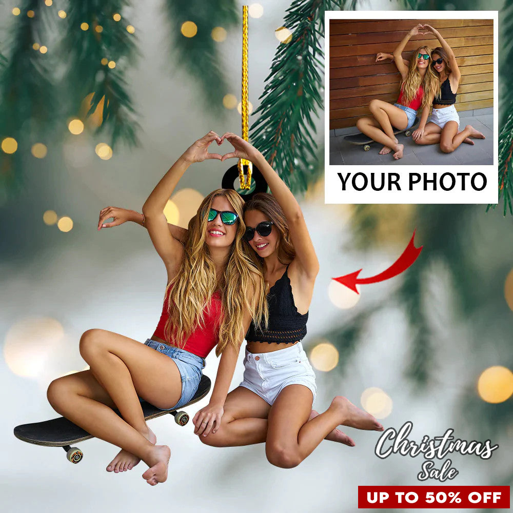Custom Photo Ornament Santa Love You Perfect Gift for Family, Friends, Kids and Lover | Santa
