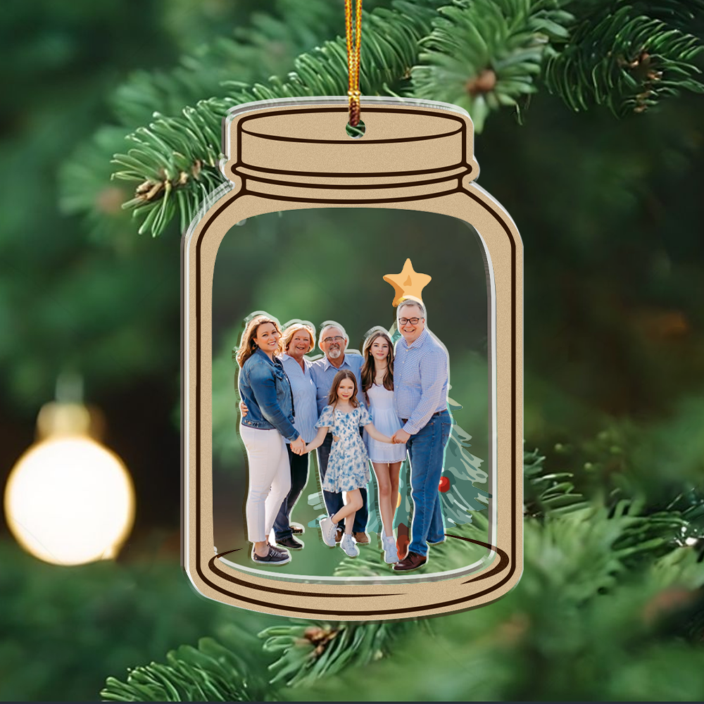 Customized Your Photo Ornament - Personalized Photo Mica Ornament - Christmas Gifts For Bestie, Sister, family, couple | Final