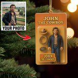 Turn Your Photo into an Action Figure - Custom Photo Ornament Toy Box Portrait | Cowboy