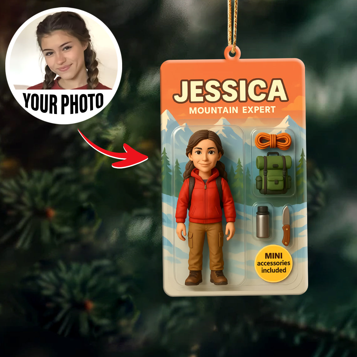 Turn Your Photo into an Action Figure - Custom Photo Ornament Toy Box Portrait | Mountain Expert