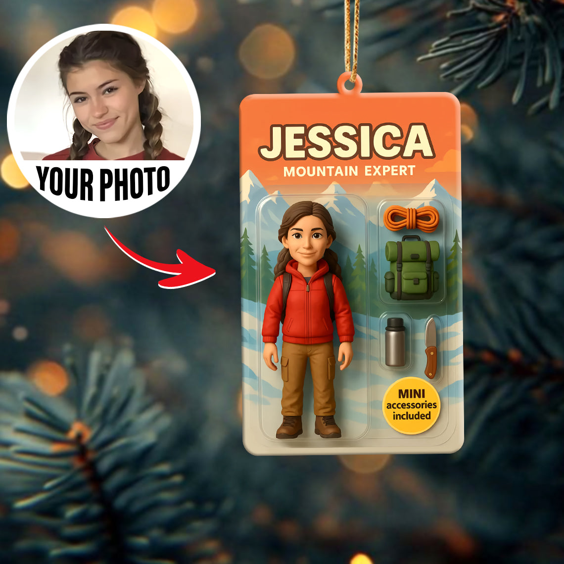 Turn Your Photo into an Action Figure - Custom Photo Ornament Toy Box Portrait | Mountain Expert