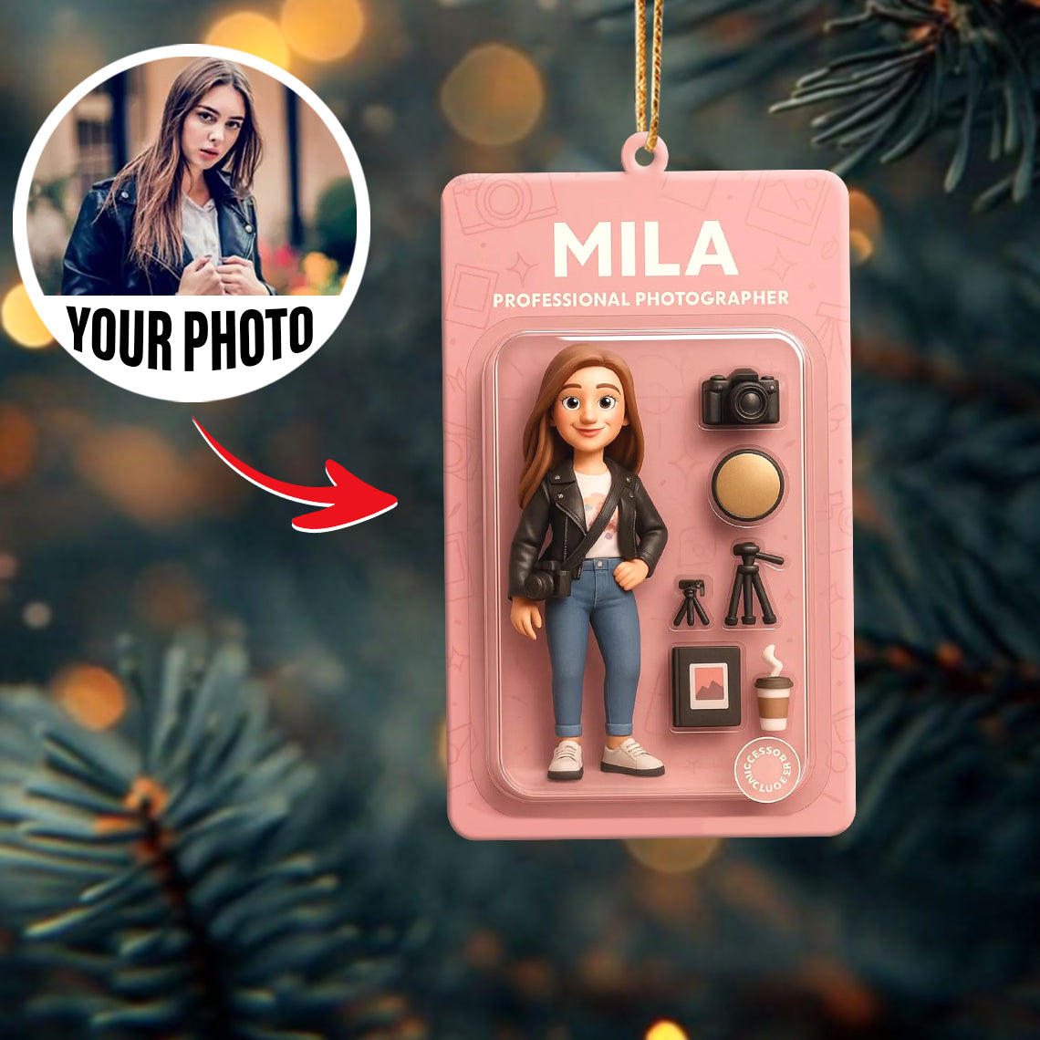 Turn Your Photo into an Action Figure - Custom Photo Ornament Toy Box Portrait | Photographer