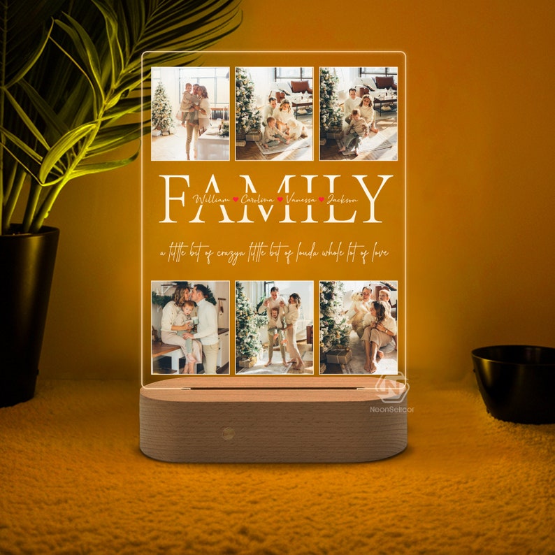 Personalized LED Night Light Gift for Father, Custom Night Ligth Home Decor,Led Photo Plaque Room Decor, Valentines Gifts, Couple Gifts | Light Photo