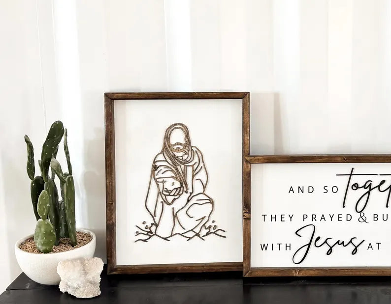 Stunning Jesus Christ “Reaching to Rescue” Wood Sign / SVG Digital Download – Faith Wall Art | Final