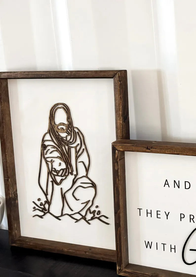 Stunning Jesus Christ “Reaching to Rescue” Wood Sign / SVG Digital Download – Faith Wall Art | Final