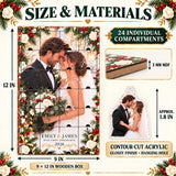 Personalized Newlywed Advent Calendar with 24 Custom Photo Acrylic Ornaments, Our First Christmas Married Gift, Wedding Keepsake for Couple