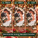 Personalized Newlywed Advent Calendar with 24 Custom Photo Acrylic Ornaments, Our First Christmas Married Gift, Wedding Keepsake for Couple