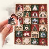 Personalized Newlywed Advent Calendar with 24 Custom Photo Acrylic Ornaments, Our First Christmas Married Gift, Wedding Keepsake for Couple