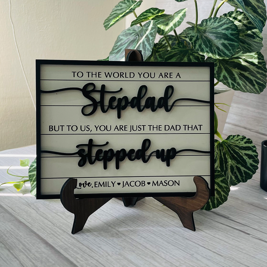 Step Dad Personalized Wooden Sign, Stepdad Wooden Sign, Gift for dad, Father's day gift