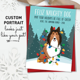 Dog Portrait Christmas Card, Dog Card, Dog Holiday Card, Christmas Dog Card, Card for Dog Owner, Xmas Gift