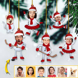 Custom Photo Ornament - Family Photo Ornament - Christmas, Birthday Gift For Family, Family Members, Mom, Dad, Husband, Wife | Snow
