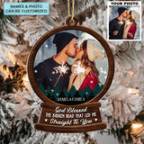 Custom Photo Ornament, Couple Ornament, Christmas Gift For Wife, Husband | God Blessed