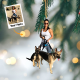 Custom Photo Ornament, Dog With Owner Ornament, Gift For Dog Mom, Dog Dad, Dog Lover | Dog Lover