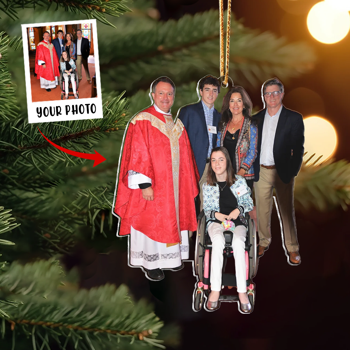 Custom Photo Ornament, Personalized Christmas Gifts for Vicar, Priest, Religious Gifts | Vicar