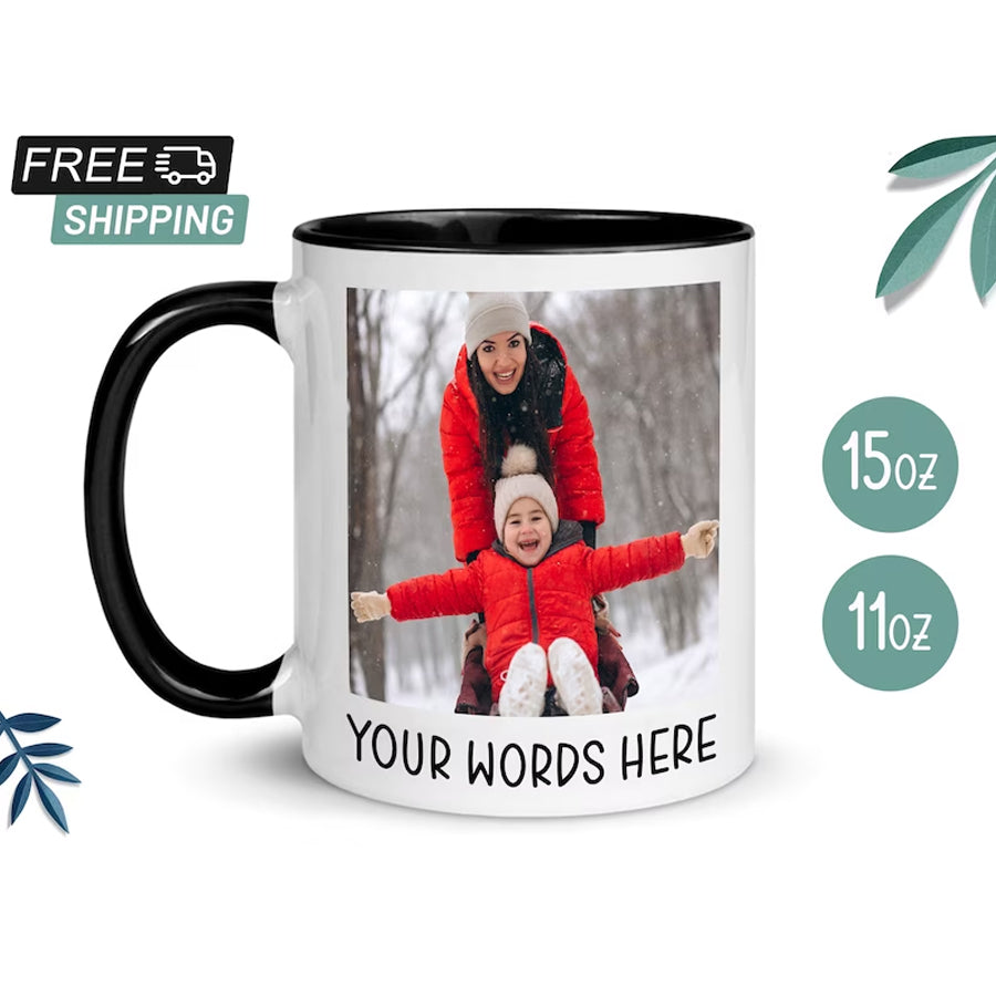 Custom Photo Mug, Personalized Mug, Custom Mug Gift for Mom, Anniversary Gift for Her/Him, Christmas Gift
