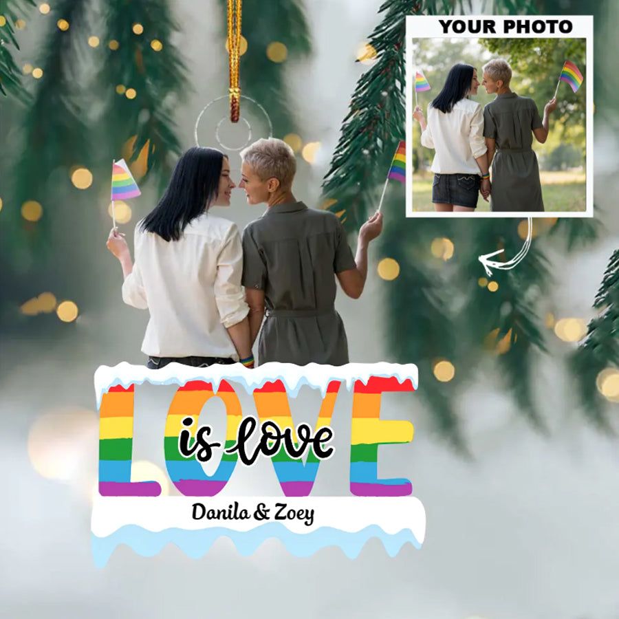 Custom Photo Ornament, LGBT Ornament, Couple Gift, Gay, Les Couple | LGBT Love