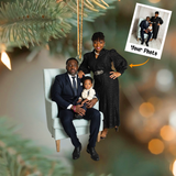 Custom Couple Photo Ornament, Christmas Photo Ornament, Christmas Gifts For Couple | Black Family