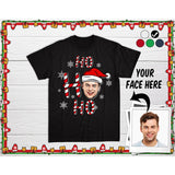 Custom Face Christmas Shirt, Personalized Photo Christmas Tee, Custom Face Ho Ho Ho T-Shirt, Funny Custom Face Christmas Gift