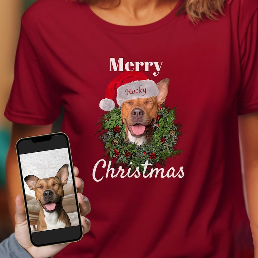 Christmas Shirt, Custom Dog Christmas Shirt, Custom Christmas Tees, Gift For Dog Lover, Christmas Party Shirt, Pet Shirts