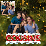 Custom Photo Ornament, Family Christmas Ornament, Cousins Ornaments | Cousins Red