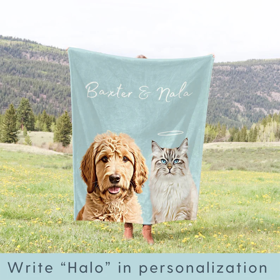 Custom Pet Portrait Blanket, Dog Blanket, Personalized Gift, Cat Picture Blanket, Pet Photo Blanket, Pet Lover Gift