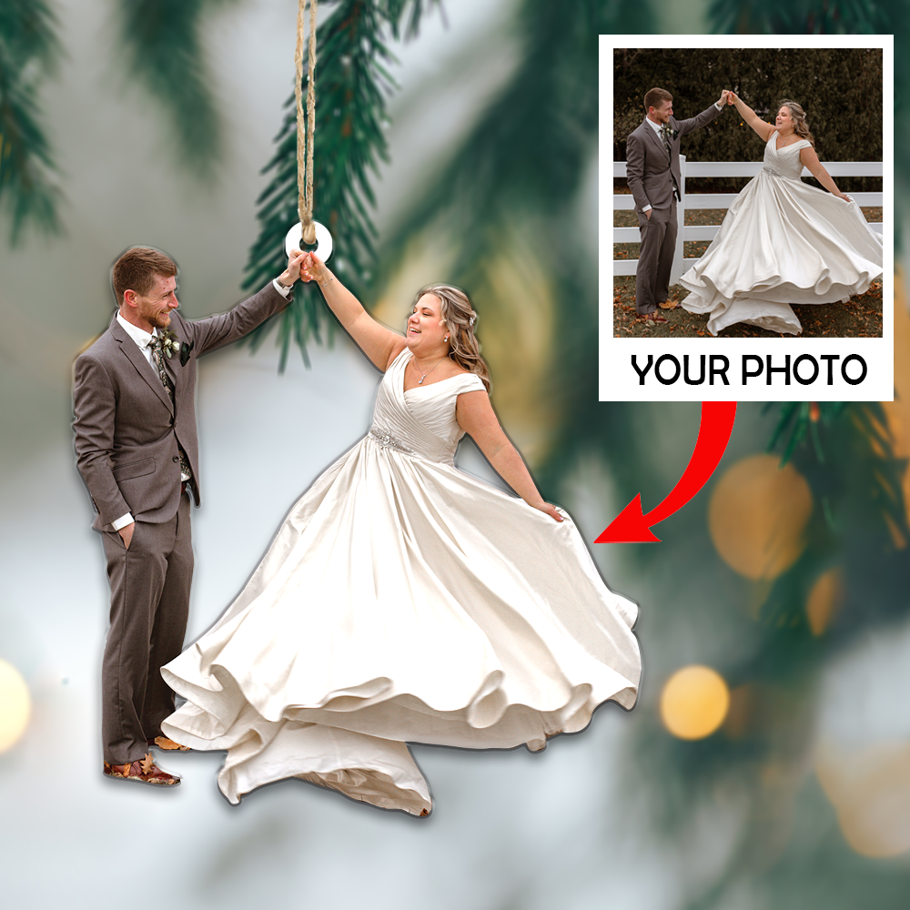 Custom Photo Ornament - Christmas Gift For Married Couple, Wife, Husband | Married