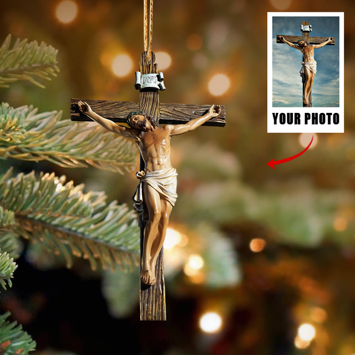 Personalized Christian Custom Photo Ornament Gifts, Perfect Christmas Gift for Christians, Family and Friends | Jesus 1