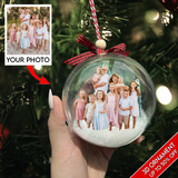 Custom Photo Ornament, Christmas 3D Ball Ornaments, Christmas, Birthday Gifts for Family, Family Members, Mom, Dad, Husband, Wife | Ball Family 3