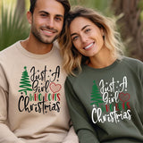 Just A Girl Who Loves Christmas Shirt, Christmas Party Gift, Xmas Tee, Cozy Winter Vibes