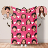 Personalized Couple Face Blanket, Custom Photo Blanket,Gift for Family Members, Couple GIft, Funny Gift For Christmas