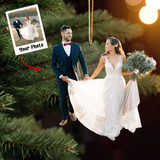 Custom Photo Ornament, Wedding, Christmas Gift For Couple, Christmas Gift For Wife Husband, Anniversary Gift | Married 3