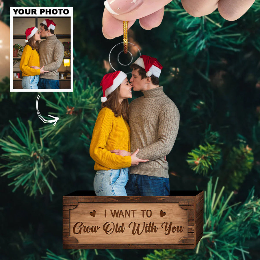Custom Photo Ornament, Couple Ornament | Grow Old
