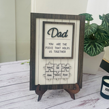 Dad Puzzle Wooden Sign, Father's Day Wooden Sign, Gifts for dad