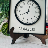 First Dad Wooden Sign, Engraved Clock Wood, Gift for Dad, Father's Day Wooden Gift