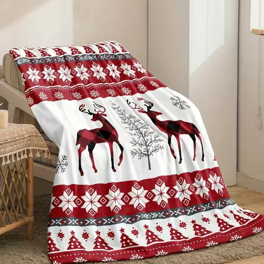 Christmas Blanket, Reindeer Throw Blanket, Warm Winter Blanket, Cozy Throw Blanket, Throw Blanket, Christmas Gift