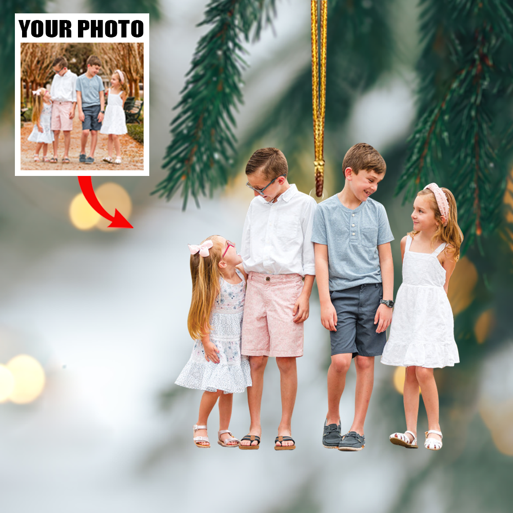 Custom Photo Ornament - Personalized Photo Mica Ornament - Christmas Gift For Family, Friends | Family 2