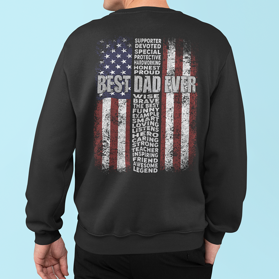 Personalized Best Papa Ever Flag Shirt, Father's Day Gifts