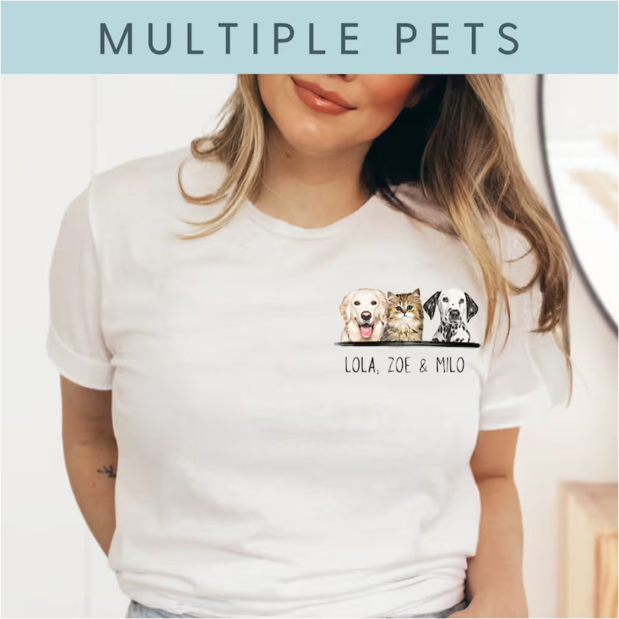 Custom Pet Shirt Pet Photo, Name Custom Dog Shirt, Personalized Dog Shirt, Custom Dog T Shirts for Humans, Custom Cat T-Shirts