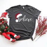Believe Christmas Shirt,Womens Christmas T-Shirt, Christmas Holiday Tee, Christmas Believe Shirt, Christmas Family Shirt