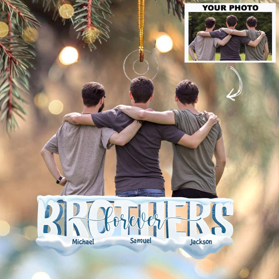 Custom Photo Ornament, Brothers Ornament, Brothers Gift | Brother Forever