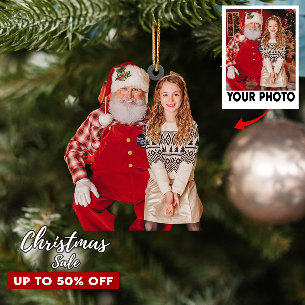 Custom Photo Ornament Santa Love You Perfect Gift for Family, Friends, Kids and Lover | Santa