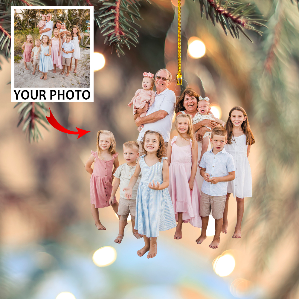Family Photo Ornament - Personalized Custom Photo Mica Ornament - Christmas Gift For Family, Family Members | Friend 7