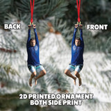 Custom Face Photo Ornament, I Think You Should Leave Zip Line Christmas Ornament, Funny Ornament | ITYSL Ornament