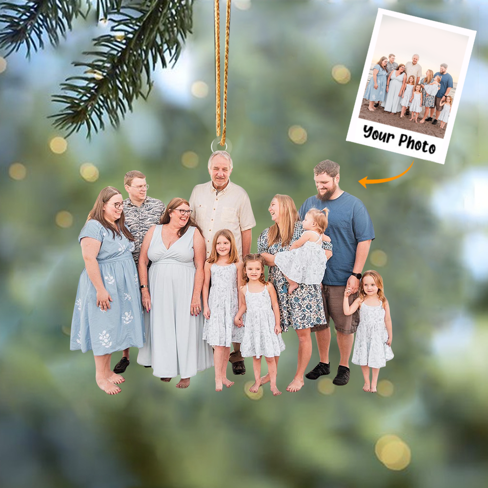 Custom Family Photo Ornament, Family Christmas Ornament, Gift For Family Members, Friends | Family 7