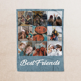 Custom Friend Photo Blanket Collage, Personalized Picture Blanket With Text, Friendship Blanket, Memorial Blanket, Best Friend Gift, Anniversary Gift
