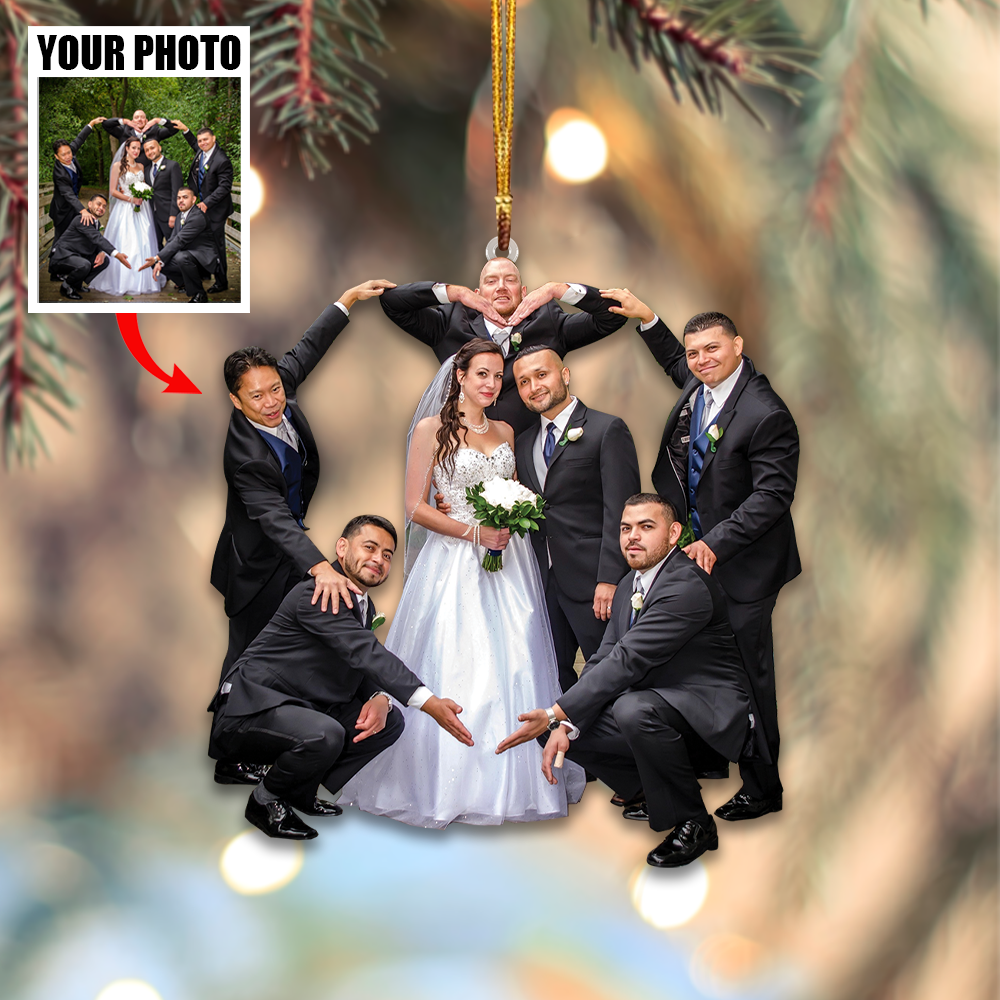Custom Photo Ornament - Personalized Photo Mica Ornament - Wedding, Christmas Gift For Couple, Husband, Wife | Married 2