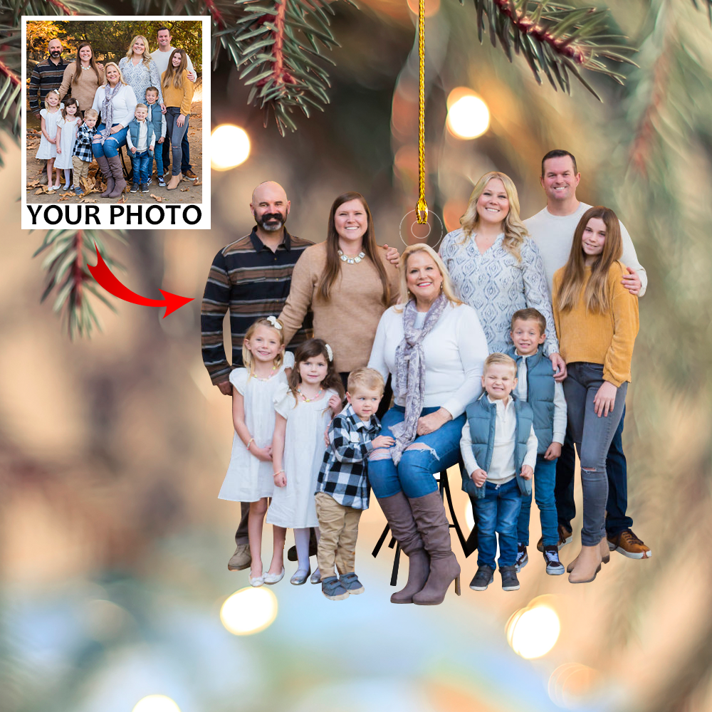 Custom Family Photo Ornament - Family Mica Ornament - Christmas Gift For Family, Family Members | Friend 4